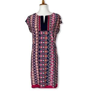Laundry Geometric Colorful Mod Stretch Shift Dress Size XS